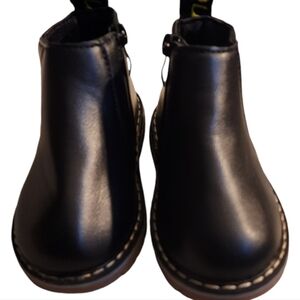 Zara Girls Black Vegan Faux Leather Chelsea Boots - Sz. 5 - 5.5 (US)/21 (EU)